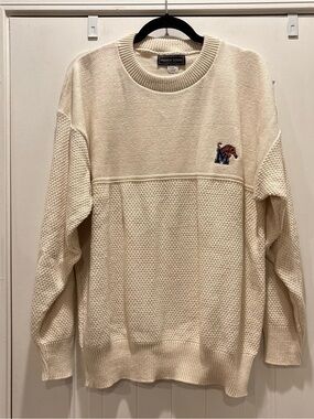 VTG Andrew Rohan Memphis State Tigers Embroidered Sweater Cream Men's Large